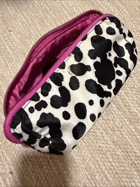 Trina Turk Animal Print Cosmetic Pouch with Pink Interior